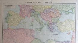 Carte Bassin De La Mediterranee - RARE - Maps/Atlas