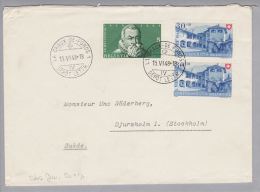 Schweiz Pro Patria 1948-06-15 La Chaux-de-Fonds Brief Nach Djursholm Schweden 2tes Gew. - Storia Postale