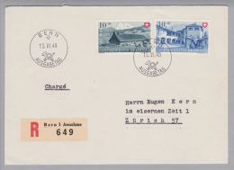 Schweiz Pro Patria 1948-06-15 Bern Ausgabetag Bedarfs-R-Brief - Briefe U. Dokumente