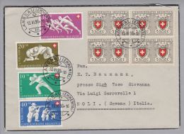 Schweiz Pro Patria 1950-06-13 Satz-Trauerbrief Nach Noli Italien - Storia Postale