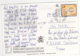 Timbre Thème  " Philatélie , Poste " / Carte Postale Du 12/2/97 Pour La France - Mauritius (1968-...)