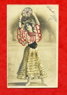 * Carte à Identifier-Danseuse Avec Tambourin-FISHER(Dessin De La Robe Et Tambourin En Relief Avec Strass)-1904 - Tanz