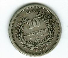 Uruguay   10 Centimos 1877   Silber   KM14        #m134 - Uruguay