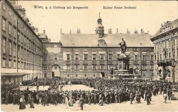 CPA  WIEN , K.K. HOFBURG MIT BURGMUSIK , KAISER FRANZ DENKMAL . Tampon : POZSONY - Vienna Center