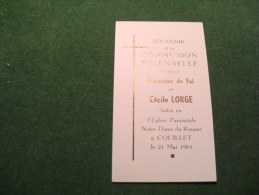 BC5-2-105 Souvenir Communion Cecile Lorge Couillet 1961 - Communie