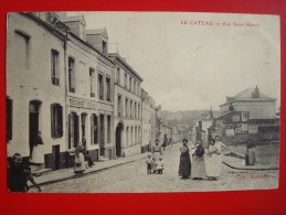 CP 1907 LE CATEAU / RUE SAINT-MARTIN / ESTAMINET / Vers MIDDELKERKE (BELGIQUE) - Le Cateau