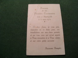 BC5-2-105 Souvenir Communion Stanleyville Congo Belge Suzanne Sempels 1951 - Communie