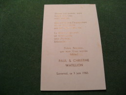 BC5-2-105 Souvenir Communion Paul Et Christine Wattillion Loverval 1960 - Communie