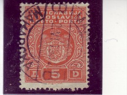 COAT OF ARMS-5 DIN-PORTO-POSTMARK-MAKARSKA-CROATIA-YUGOSLAVIA-1931 - Segnatasse