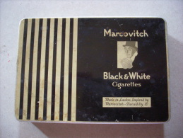 Scatola/scatoletta In Latta Per Sigarette. MARCOVITCH Black&White Cigarettes - Zigarettenetuis (leer)
