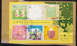 Used On Piece, Miniature Bunny Fun & Games,  Lion, Bear, Rabbit, Animal,  Clown, Reptile, Swan Bird, China 2007 - Used Stamps