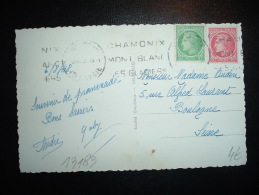 CP TP CERES DE MAZELIN 2F + 1F OBL. MEC. 6 VIII 48 CHAMONIX (74 HAUTE-SAVOIE) - 1945-47 Ceres Of Mazelin