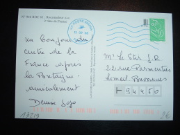 CP TP MARIANNE DE LAMOUCHE TVP VERT OBL.MEC. BLEUE 15 09 08 LA POSTE 09309A FRANCE - 2004-2008 Marianne (Lamouche)