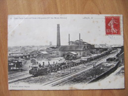 A1 -  59  ANZIN Fosse Saint Louis Et Usine à Briquettes ANIMEE TRAIN WAGON PRECURSEUR - Anzin