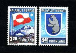 GROENLAND 1989  Poste N° 183 à 184 ** Neufs Ier Choix. SUPERBE. Cote: 4.50 Euros (Drapeaux, Flags. Armoiries, Coat Of Ar - Non Classés