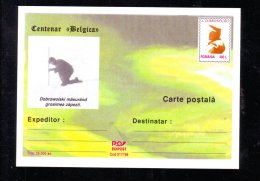 A DOBROWOLSKI,EXPLORER, MEASURING THICKNESS THE SNOW,CENTENARY "BELGICA",1998, POSTCARD STATIONERY ,UNUSED,ROMANIA - Erforscher