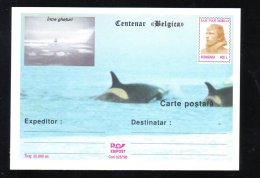 JAN VAN MIRLO,EXPLORATEUR,BETWEEN ICE IN ANTARCTICA,1998, POSTCARD STATIONERY ,UNUSED,ROMANIA - Explorateurs