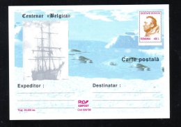 GUSTAVE DUFOUR,EXPLORATEUR,CENTENARY "BELGICA",1998, POSTCARD STATIONERY ,UNUSED,ROMANIA - Exploradores