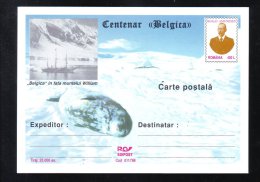 ROALD AMUNDSEN ,EXPLORATEUR, "BELGICA" FRONT OF WILLIAM MOUNTAIN, 1998, POSTCARD STATIONERY ,UNUSED,ROMANIA - Explorateurs