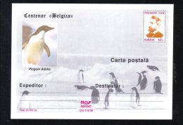 FREDERICH COOK ,EXPLORATEUR, PENGUIN ADELIE 1998, POSTCARD STATIONERY ,UNUSED,ROMANIA - Explorateurs