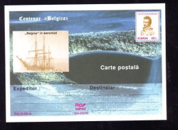 VAN RYSSELBERGHE ,EXPLORATEUR, "BELGICA" IN FLOES ,1998, POSTCARD STATIONERY ,UNUSED,ROMANIA - Explorateurs