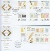 Hong Kong China Stamp On Post Office FDC: 2012 150th Anniv Stamp Issuance Stamp & Souvenir Sheet HK123338 - FDC