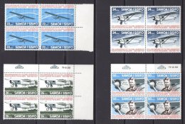 Samoa 1977 Lindbergh's Flight  - Atlantic Crossing Set As Blocks Of 4 MNH  - Aviation - Samoa (Staat)