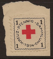 GERMANY 1914 1 Pf Red Cross Label U UF153 - Abarten Und Kuriositäten