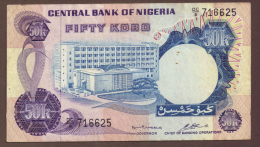 NIGERIA 50 KOBO ND (1973 - 1978) # DC/8  716625  P# 14b - Nigeria