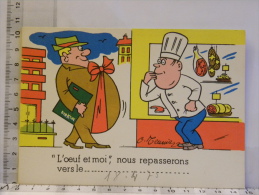 Carte Commerciale DEROCHE 94 CHARENTON, Illustrateur G. Meunier, Humour "l'oeuf Et Moi" Nous Repasserons - Meunier, G.