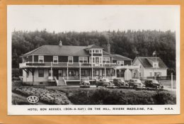 Riviere Madeleine PQ Hotel Bon Accueil Bon A Kay Cars Old Real Photo Postcard - Chicoutimi