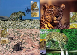 2011 Israel Leopards (Panthera Pardus Saxicolor) W. W. F. MCs Set Of 4,maximum Cards - Maximum Cards