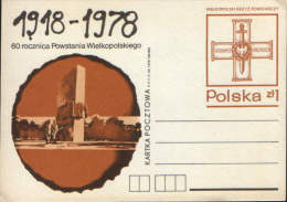 Poland-Postal Stationery Postcard 1978-60th Anniversary Of The Wielkopolska Uprising-unused - WW1 (I Guerra Mundial)