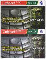 Cuba, Cubacel GSM, Controlnumber Down, 2 Cards, 1 Paper And 1 Plastic, 2 Scans . - Kuba