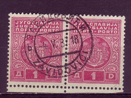 COAT OF ARMS-1 DIN-PORTO-PAIR-POSTMARK-Z AVIDOVICI-BOSNIA AND HERZEGOVINA-YUGOSLAVIA-1931 - Portomarken