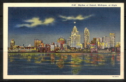 U.S.A - Skyline Of Detroit ,Michigan,at Night - Detroit