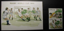 IRLANDA 1995 - RUGBY WORLD CUP - YVERT 893-894 + BLOCK 19 - Nuevos