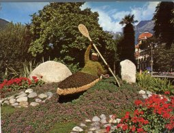 (199) Italy ?  Aviron Statue De Fleur - Flower Monument To Rowing - Rudersport