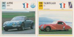 COLLECTOR CARDS: GRAND TOURISME - FRANKRIJK: ALPINE 1300 G & TALBOT-LAGO S.S. - Cars