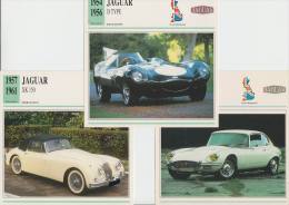 COLLECTOR CARDS:  3x JAGUAR : XK 150, D-TYPE & E TYPE COUPÉ '2 + 2' - ENGELAND/GREAT BRITAIN - Cars
