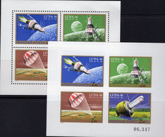 Imperf.LUNA 16 Raumfahrt 1971 Magyar 2642/5KB A+B ** 32€ Rakete Auf Dem Mond Blocs Moon Space Sheetlets Bf Hungary - Commemorative Sheets