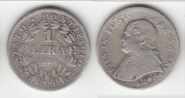 ITALIE (ETATS PAPAUX) - ITALIA (PAPAL STATES) ** 1 LIRA 1866 XXIR - PIUS IX - ARGENT - SILVER ** EN ACHAT IMMEDIAT !!! - Vatican