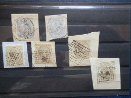 35/399C     6 TIMBRES SUR FRAGMENT - Used Stamps