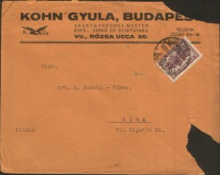 1929 32f.  BUDAPEST X ROMA - Storia Postale