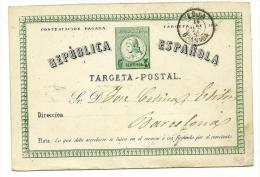 SPAIN ESPAGNE 1873  1873  ENTIER  POSTAL STATIONARY   Nº 2    "TARGETA "   "G"  And  "ESPAÑOLA  (no .) " - 1850-1931