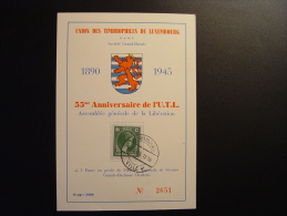 1945 LUXEMBOURG VILLE UNION TIMBROPHILES 1890 - 1945 ASSEMBLEE GENERALE DE LA LIBERATION  TIRAGE 5000 Ex. - Cartas & Documentos