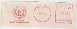 A2 IAEA International Atomic Energy Agency Vienna Machine Stamp Cut Fragment 1986. - Atomo