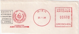 A2 IAEA International Atomic Energy Agency Vienna Machine Stamp Cut Fragment 1986. - Atomo