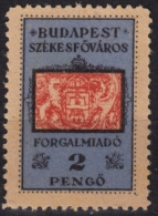 1945-1946 Hungary - BUDAPEST City Local (sales Tax) Revenue Stamp - 2 P - MNH - Steuermarken