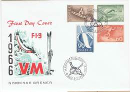 SKI-L69 - NORVEGE - FDC Championnats Nordiques De Ski 1966 - FDC